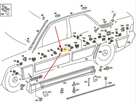 ΚΛΙΠΣ ΑΣΦΑΛΕΙΑ ΧΡΩΜΙΩΝ 190E W201 G-CLASS W463