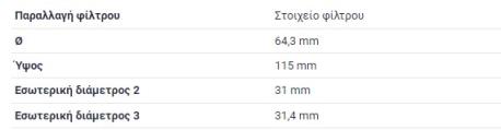 ΦΙΛΤΡΟ ΛΑΔΙΟΥ OM611 CDI OM612 CDI OM646 CDI OM647 CDI C-CLASS W202 C-CLASS W203 C-CLASS W204 E-CLASS W210 E-CLASS W211 C-CLASS Κ