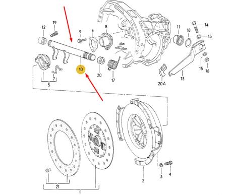 ΔΙΧΑΛΟ ΣΥΜΠΛΕΚΤΗ AUDI 80 1973 - 1987 AUDI 100 1977 - 1988 AUDI COUPE 1981 - 1988 VW PASSAT 1974 - 1988 RELEASE SHAFT