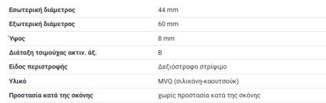 ΤΣΙΜΟΥΧΑ ΑΥΤΟΜΑΤΟΥ ΣΑΣΜΑΝ ΕΜΠΡΟΣ 44X60X8 SEAL RING GM722 SEAL RING,TRANS,VLRUB