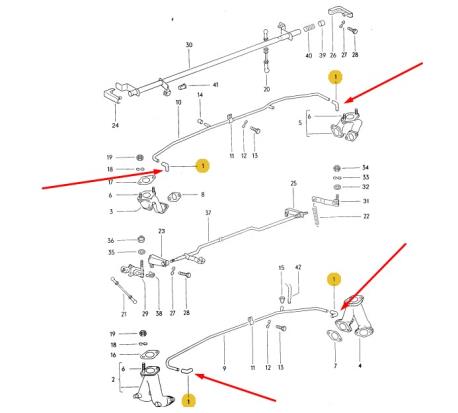 ΣΩΛΗΝΑΚΙ ΥΠΟΠΙΕΣΕΩΣ ΑΝΑΡΡΟΦΗΣΗΣ ΓΩΝΙΑ VW TRANSPORTER Typ2 T2 BUS 1968 - 1979 VW TRANSPORTER Typ2 T2 1980 - 1985 CONNECTING HOSE