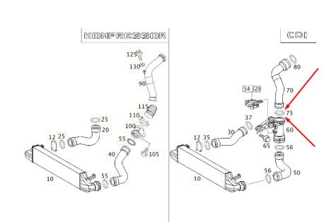 ΛΑΣΤΙΧΑΚΙ ΟΡΙΝΓΚ ORING ΚΟΛΑΡΟ ΙΝΤΕΡΚΟΥΛΕΡ INTERCOOLER C-CLASS W203