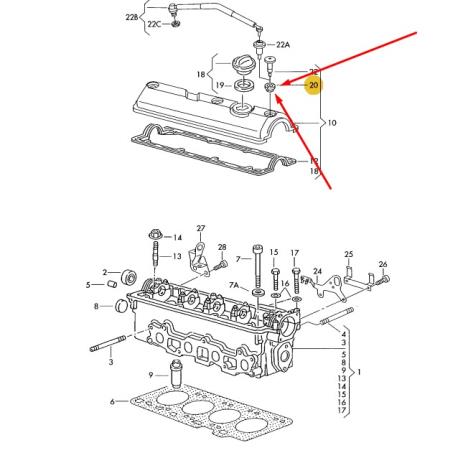 ΛΑΣΤΙΧΟ ΦΛΑΝΤΖΑ ΒΙΔΑΣ ΚΑΠΑΚΙΟΥ ΒΑΛΒΙΔΩΝ VW GOLF III Mk3 VW CADDY II Pick-up 9U VW CADDY II 9K VW LUPO 6X VW LUPO 6E VW POLO 6N