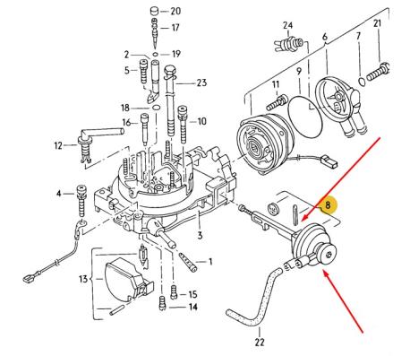 ΦΟΥΣΚΑ ΥΠΟΠΙΕΣΗΣ ΚΑΡΜΠΥΡΑΤΕΡ VW GOLF II Mk2 VW JETTA II VW POLO II 86C PULLDOWN SOCKET PULL DOWN SOCKET