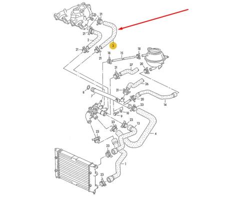 ΚΟΛΑΡΟ ΝΕΡΟΥ ΠΟΛΛΑΠΛΗΣ ΕΙΣΑΓΩΓΗΣ VW GOLF III Mk3 1H VW GOLF III Variant Mk3 1H VW VENTO 1H SEAT CORDOBA 6K SEAT IBIZA II 6K