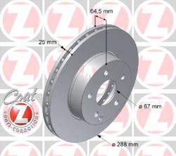 ΔΙΣΚΟΠΛΑΚΕΣ ΕΜΠΡΟΣ 288X25mm MERCEDES-BENZ C-CLASS W204 MERCEDES-BENZ C-CLASS ΚΟΥΠΕ COUPE C204 BRAKE DISK FRONT BRAKE DISK