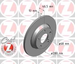 ΔΙΣΚΟΠΛΑΚΕΣ ΕΜΠΡΟΣ ΑΠΛΕΣ 280X13 mm AUDI A4 B5 8D AUDI A4 B5 Avant 8D FRONT BRAKE DISC SET