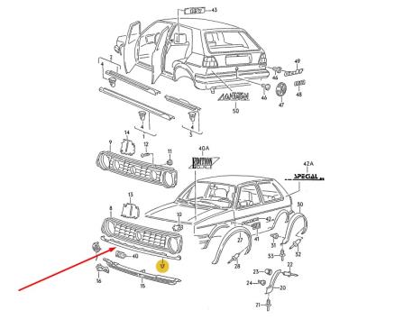 ΛΑΜΑΡΙΝΑΚΙ ΜΑΣΚΑΣ VW GOLF II Mk2 1984 - 1992